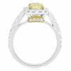 ESTATE 2.01CT WHITE & FANCY DIAMOND 18KT TWO TONE GOLD 3D SQUARE ENGAGEMENT RING