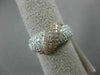 ESTATE WIDE 1.57CT DIAMOND 14KT WHITE & ROSE GOLD 3D PAVE CRISS CROSS LOVE RING