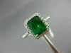 WIDE 1.92CT DIAMOND & AAA EMERALD 14KT WHITE GOLD FILIGREE HALO ENGAGEMENT RING