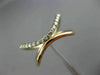 ESTATE WIDE .23CT DIAMOND 14KT WHITE & ROSE GOLD 3D DOUBLE ROW SWIRL FUN RING