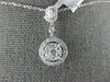 ESTATE .53CT DIAMOND 18K WHITE GOLD 3D CLUSTER FLOWER INVISIBLE FLOATING PENDANT