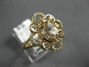 ESTATE WIDE .89CT DIAMOND & AAA MORGANITE 14KT ROSE GOLD 3D FLOWER LOVE RING