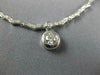 ESTATE .82CT DIAMOND 14KT WHITE GOLD CLASSIC SOLITAIRE BEZEL DROP NECKLACE #204