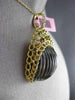 ESTATE LARGE .37CT BLACK DIAMOND 14KT BLACK & YELLOW GOLD WOVEN HANGING PENDANT