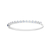 4.35CT DIAMOND & AAA SAPPHIRE 14K WHITE GOLD ROUND SEMI ETERNITY BANGLE BRACELET