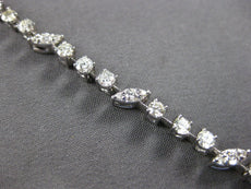 3.15CT DIAMOND 14KT WHITE GOLD 3D ROUND MULTI LEAF BY THE YARD TENNIS BRACELET