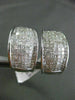 ESTATE EXTRA LARGE 5.81CT DIAMOND PRINCESS 14KT WHITE GOLD 3D ELONGATED EARRINGS