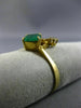 ESTATE .80CT DIAMOND & AAA EMERALD 18KT YELLOW GOLD 3D LEAF ROPE HEART LOVE RING
