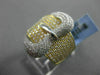 ESTATE MASSIVE 1.55CT DIAMOND 18KT WHITE & YELLOW GOLD PAVE BELT COCKTAIL RING