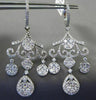 ESTATE LARGE 4.90CT DIAMOND 14KT WHITE GOLD 3D FLEUR DE LIS CHANDELIER EARRINGS