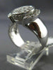 ESTATE WIDE .70CT DIAMOND 18K WHITE GOLD 3D OVAL CLUSTER COCKTAIL RING #17667