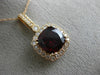 ESTATE LARGE 4.07CT DIAMOND & AAA RHODOLITE 14KT ROSE GOLD HALO FILIGREE PENDANT
