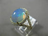 ESTATE LARGE 3.62CT DIAMOND & AAA AUSTRALIAN OPAL 14K YELLOW GOLD OVAL HALO RING