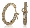 ESTATE .07CT DIAMOND 18KT YELLOW GOLD CLASSIC BEZEL ETOILE HOOP CLIP ON EARRINGS