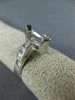 LARGE .24CT DIAMOND 14KT WHITE GOLD 3D MARQUISE SEMI MOUNT ENGAGEMENT RING #4908