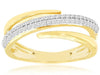 ESTATE .28CT DIAMOND 14KT 2 TONE GOLD 3D ROUND MULTI ROW CRISS CROSS FUN RING