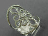 ESTATE EXTRA LARGE .85CT DIAMOND 14KT WHITE GOLD 3D FLOWER OPEN FILIGREE RING