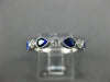 ESTATE .98CT DIAMOND & AAA SAPPHIRE 14KT WHITE GOLD 3D WEDDING ANNIVERSARY RING