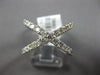 LARGE 1.10CT DIAMOND 14KT WHITE GOLD 3D CLASSIC CRISS CROSS X INFINITY LOVE RING