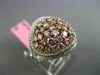 ESTATE LARGE 2.45CT PINK & WHITE DIAMOND 18KT 2 TONE GOLD MULTI SHAPE OVAL RING