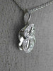 .06CT ROUND DIAMOND 14KT WHITE GOLD 3D CLASSIC SCRIPT "g" INITIAL PENDANT #15920