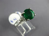 ESTATE LARGE 2.7CT DIAMOND & AAA EMERALD PLATINUM ROUND FILIGREE ENGAGEMENT RING