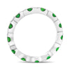 ESTATE .73CT DIAMOND & AAA TSAVORITE 14K WHITE GOLD 3D BAMBOO ETERNITY LOVE RING