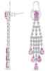 LARGE 4.18CT DIAMOND & AAA PINK SAPPHIRE 18K WHITE GOLD MULTI SHAPE FUN EARRINGS
