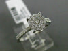 ESTATE WIDE .32CT DIAMOND 18KT WHITE GOLD CLUSTER ROUND PROMISE ENGAGEMENT RING