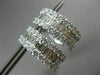 ESTATE WIDE 3.65CT ROUND & BAGUETTE DIAMOND 18KT WHITE GOLD 3D HUGGIE EARRINGS