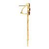 4.87CT DIAMOND & AAA RUBY 14KT YELLOW GOLD MULTI ROW CHANDELIER HANGING EARRINGS