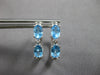 1.40CT DIAMOND & AAA BLUE TOPAZ 14K WHITE GOLD OVAL & ROUND HOOP EARRINGS #27919