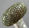 ESTATE LARGE 3.68CT FANCY MULTI COLOR DIAMOND 18K ROSE GOLD 3D FILIGREE FUN RING