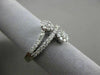 ESTATE .64CT ROUND DIAMOND 18KT WHITE GOLD 3D CLUSTER DOUBLE FLOWER LOVE RING