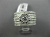 WIDE 1.61CT DIAMOND 18KT WHITE GOLD 3D FLOWER SEMI ETERNITY MULTI ROW LOVE RING