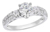 ESTATE 1.61CT DIAMOND 14KT WHITE GOLD 3D ROUND CLASSIC 3 STONE ENGAGEMENT RING