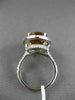 ESTATE MASSIVE 7.28CT DIAMOND & AAA EXTRA FACET CITRINE 14KT WHITE GOLD 3D RING