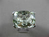 ESTATE EXTRA LARGE 15.22CT DIAMOND & AAA GREEN AMETHYST 14KT WHITE GOLD 3D RING