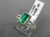 ESTATE 1.15CT DIAMOND & AAA EMERALD 14KT WHITE GOLD HALO CLASSIC ENGAGEMENT RING