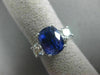 ESTATE LARGE 1.90CT DIAMOND & AAA SAPPHIRE 18KT WHITE GOLD ROUND ENGAGEMENT RING
