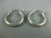 ESTATE SMALL 14KT WHITE GOLD 3D CLASSIC HANDCRAFTED HOOP EARRINGS #25135
