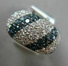 ESTATE LARGE 3.49CT WHITE BLUE DIAMOND 18K WHITE GOLD MULTI ROW ANNIVERSARY RING