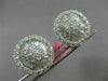 ESTATE LARGE 3.15CT ROUND & BAGUETTE DIAMOND 18KT WHITE GOLD 3D FLOWER EARRINGS