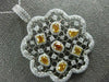 EXTRA LARGE 4.96CT WHITE & FANCY YELLOW DIAMOND 18KT 2 TONE GOLD FLOWER PENDANT