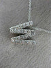 .38CT ROUND DIAMOND 14KT WHITE GOLD CLASSIC "W" INITIAL FLOATING PENDANT #18317