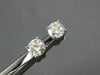 ESTATE .92CT DIAMOND 14KT WHITE GOLD 3D CLASSIC ROUND FOUR PRONG STUD EARRINGS