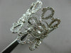 ESTATE EXTRA LARGE 1.53CT DIAMOND 18KT WHITE GOLD 3D OPEN CROWN TEAR DROP RING