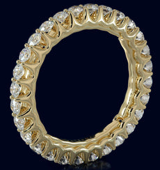 1.36CT DIAMOND 14KT YELLOW GOLD 3D CLASSIC SHARED PRONG WEDDING ANIIVERSARY RING