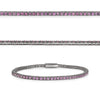 2.50CT PINK DIAMOND 14KT WHITE GOLD ROUND CLASSIC ETERNITY CUFF TENNIS BRACELET