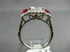 ESTATE LARGE 3.30CT DIAMOND & AAA RUBY 14K WHITE GOLD 3D CLASSIC ENGAGEMENT RING